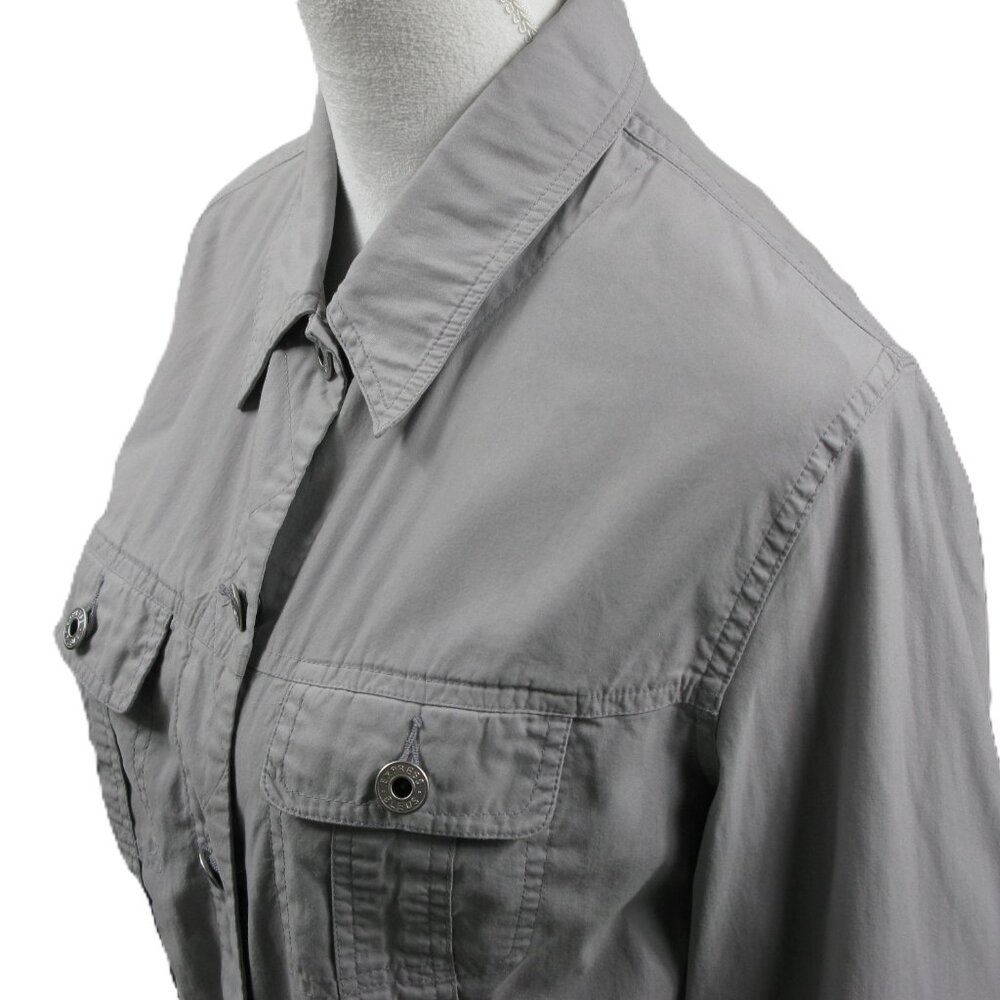 Express Gray Lightweight Button Front Cotton Jack… - image 2